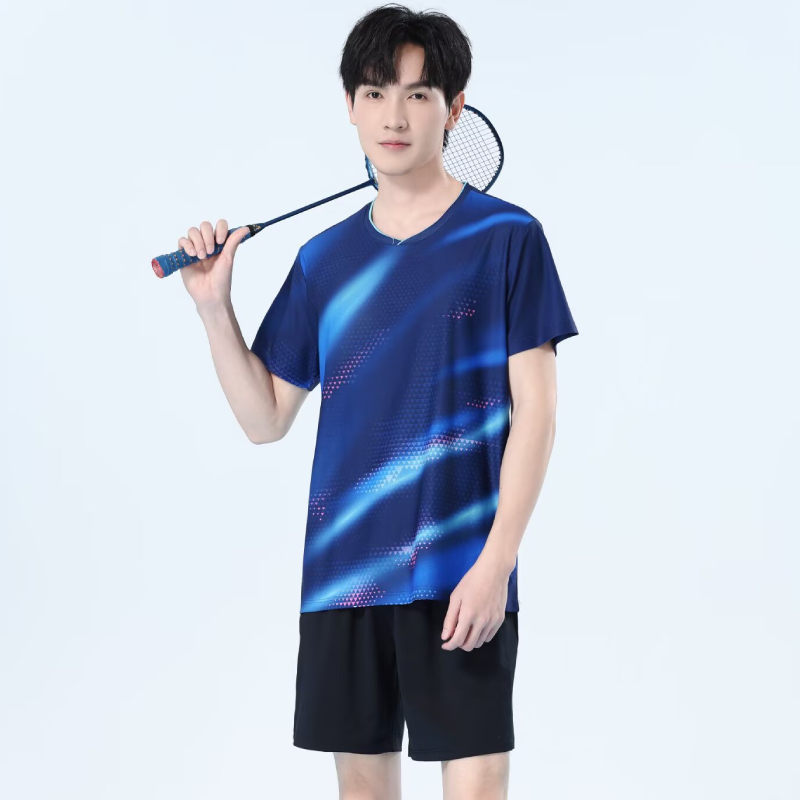 Table Tennis Logo Free - Men Quick Dry Badminton Shirt Breathable