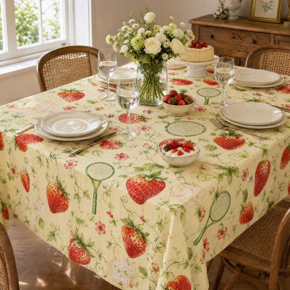 Strawberry Floral Table Cloth  - đánh giá và giá Table Tennis News Today