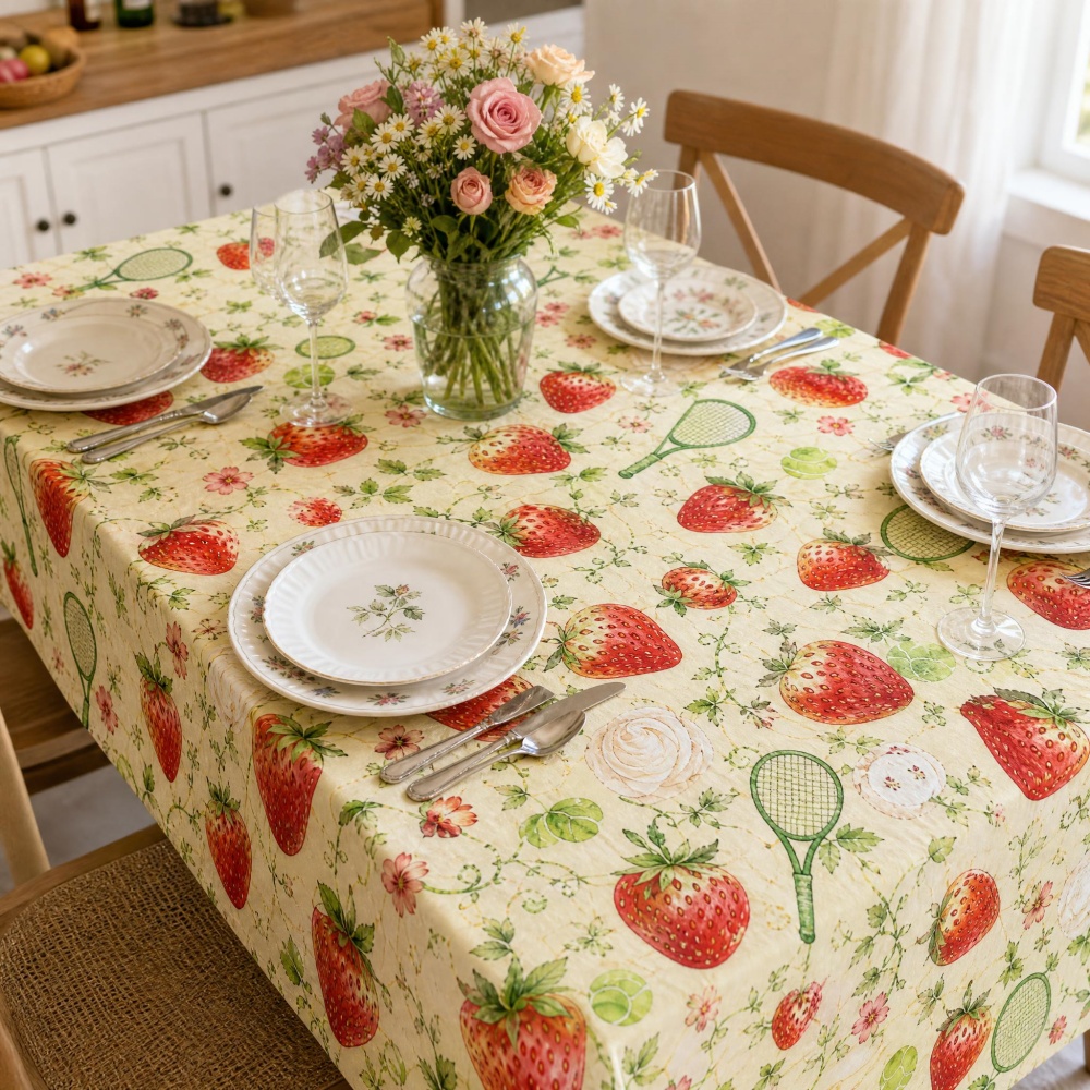 Strawberry Floral Table Cloth  - đánh giá và giá Table Tennis News Today