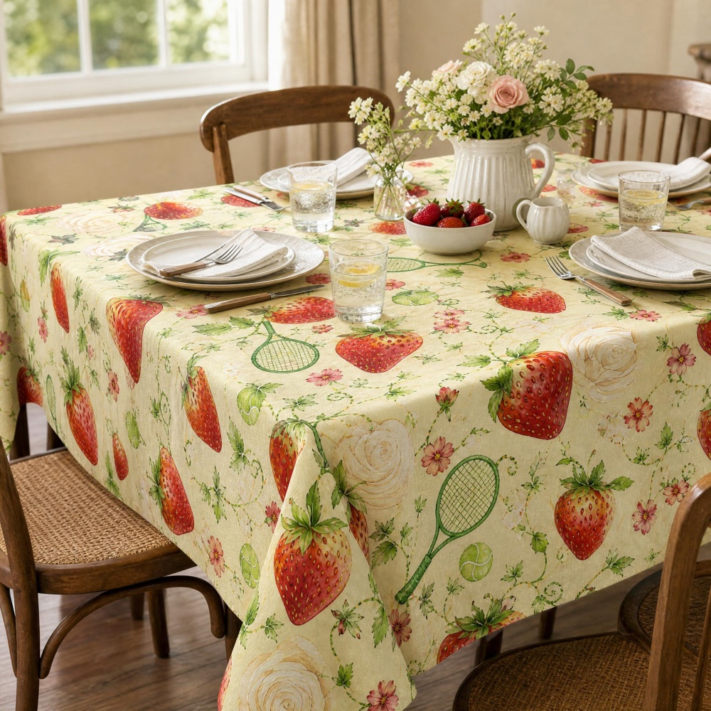 Strawberry Floral Table Cloth  - đánh giá và giá Table Tennis News Today